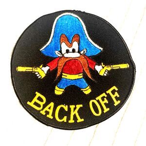 YOSEMITE SAM "BACK OFF" EMBROIDERED IRON-ON 6" PATCH